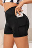 Wide Waistband Active Shorts with Pocket