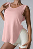 Slit Round Neck Active Tank